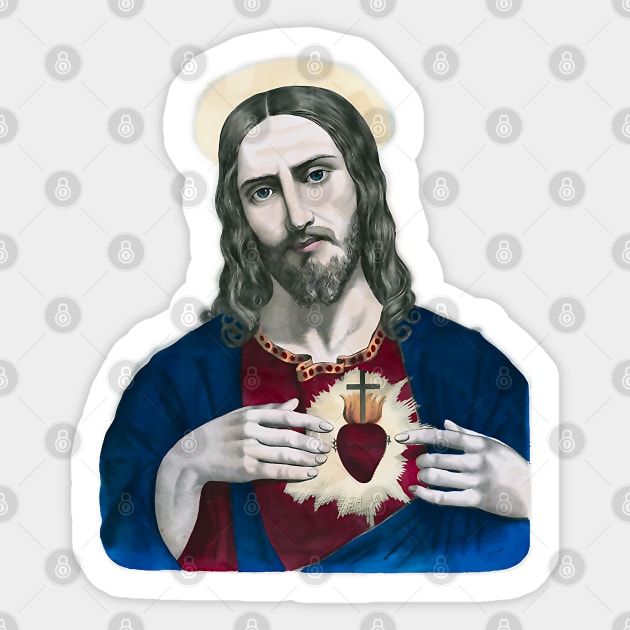 The Sacred Heart of Jesus Christ Sticker by Marccelus